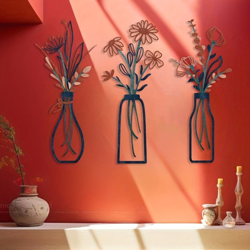 Interior Design Modern - 3 Esculturas Florales Grandes para Pared