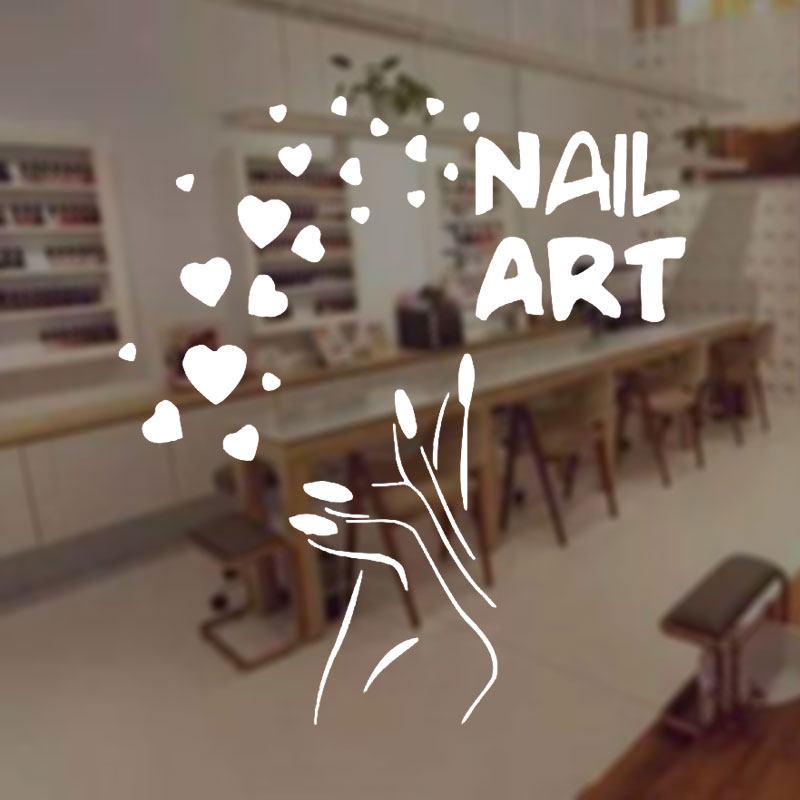 Interior Design Nail Salon - Calcomanías de pared para manicura Interior,