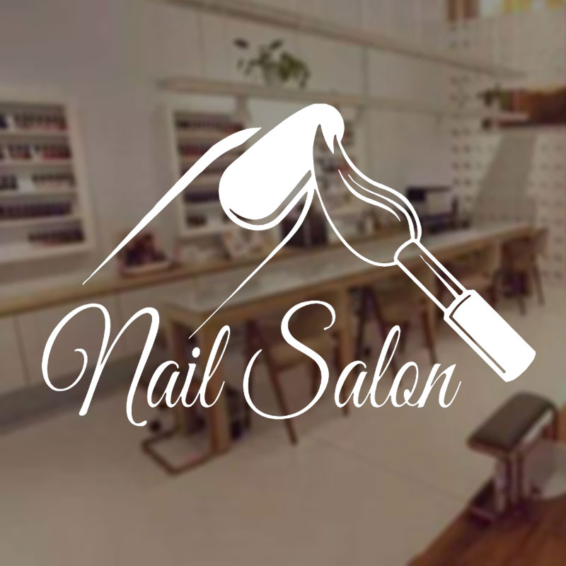 Interior Design Nail Salon - Calcomanía de pared para salón de