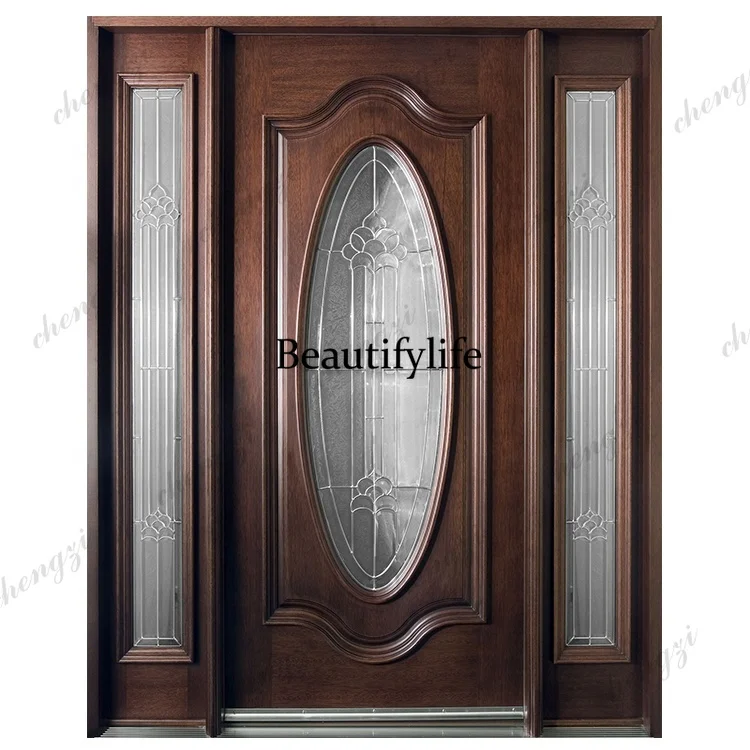 Interior Design Luxury House - Y136 Puerta Exterior de Madera con