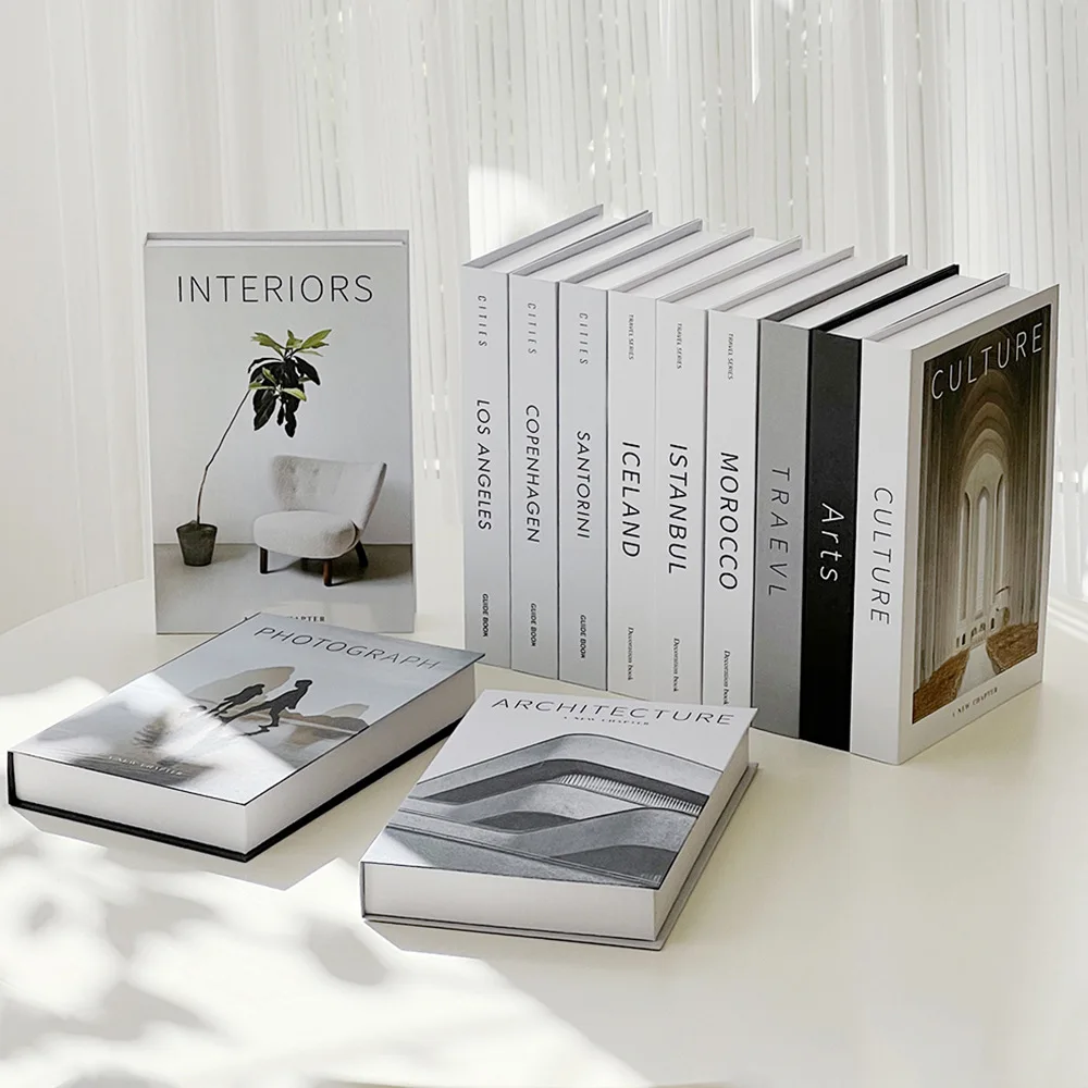 Interior Design Magazine - Accesorios de libros falsos decorativos modernos