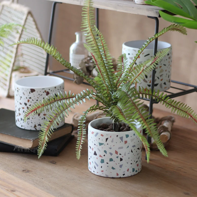 Terrazzo Pot Cement - Recipiente para velas de hormigón, moldes
