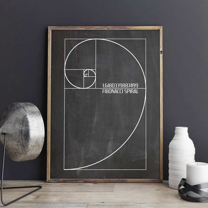 Interior Design Studio - Fibonacci-pintura en lienzo de patente en