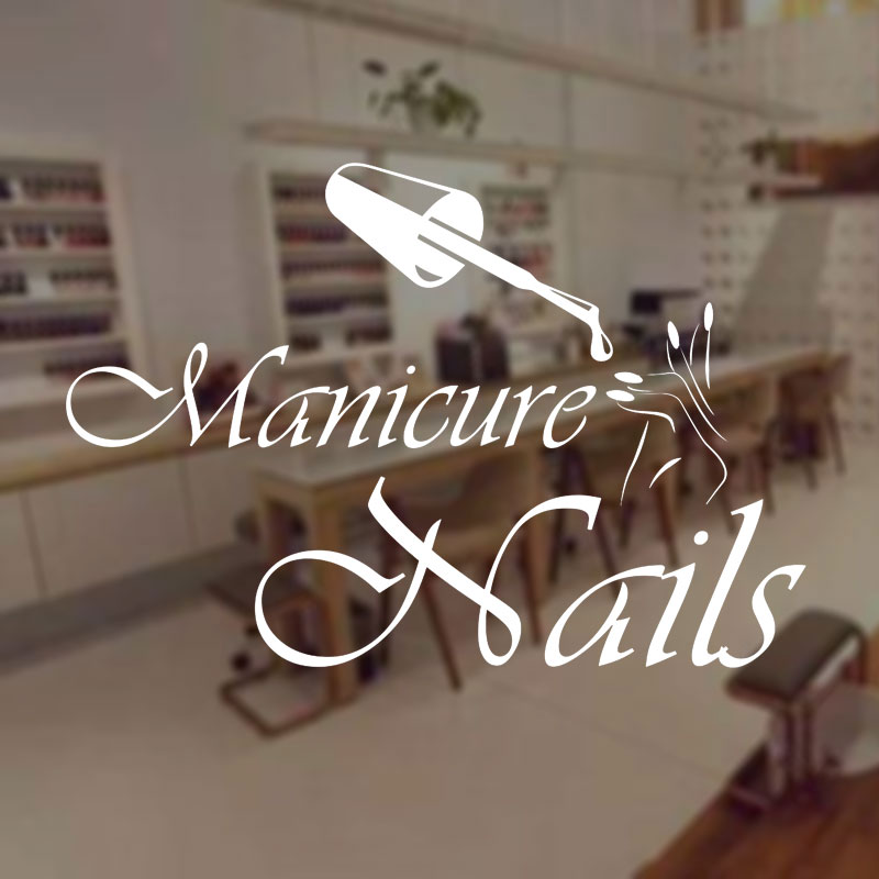 Interior Design Nail Salon - Calcomanía de pared para manicura, vinilo