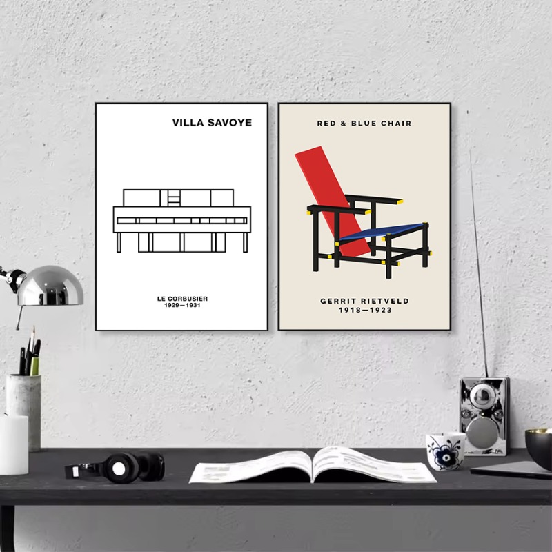 Póster de arquitectura abstrac - Interior Design Layout reseña y precio