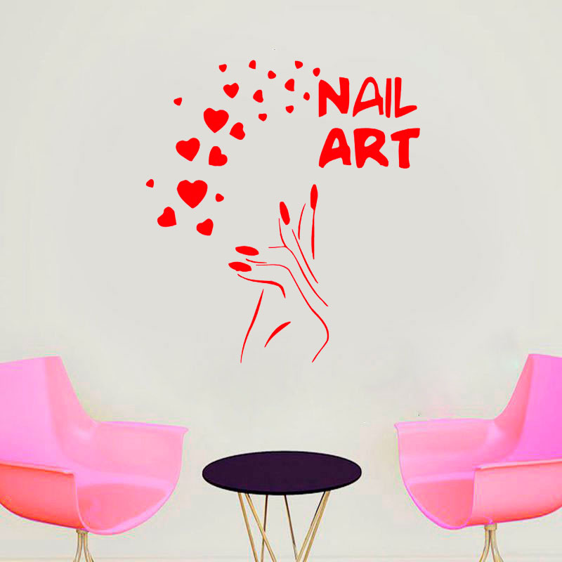 Calcomanías de pared para mani - Interior Design Nail Salon reseña y precio