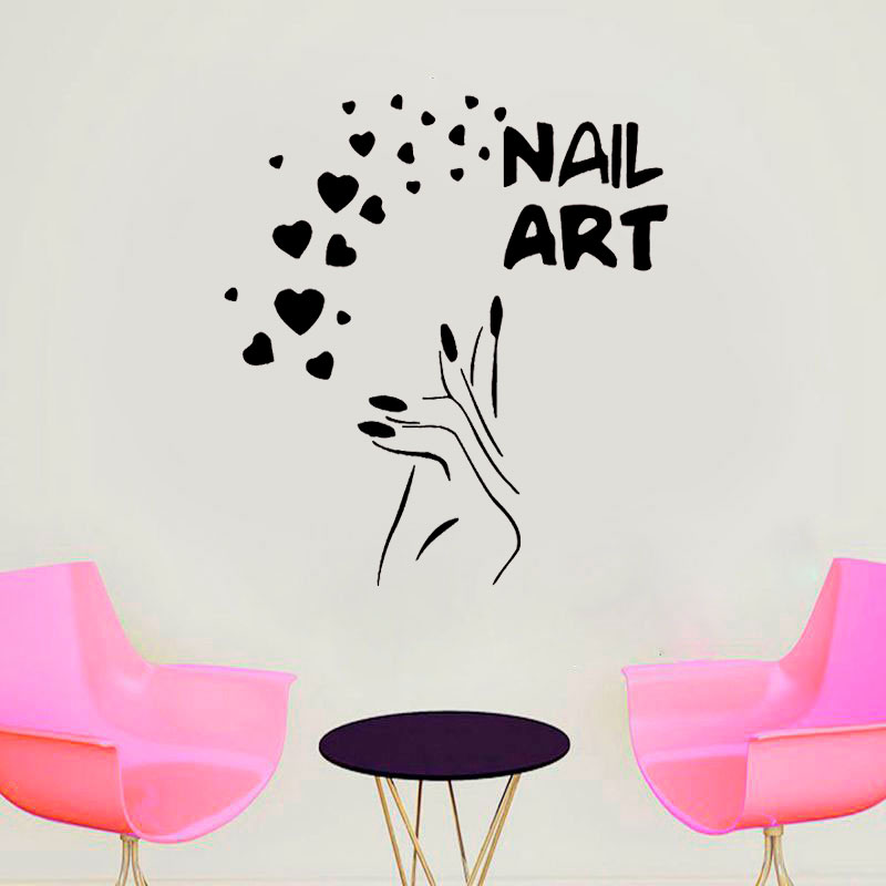 Calcomanías de pared para mani - Interior Design Nail Salon reseña y precio