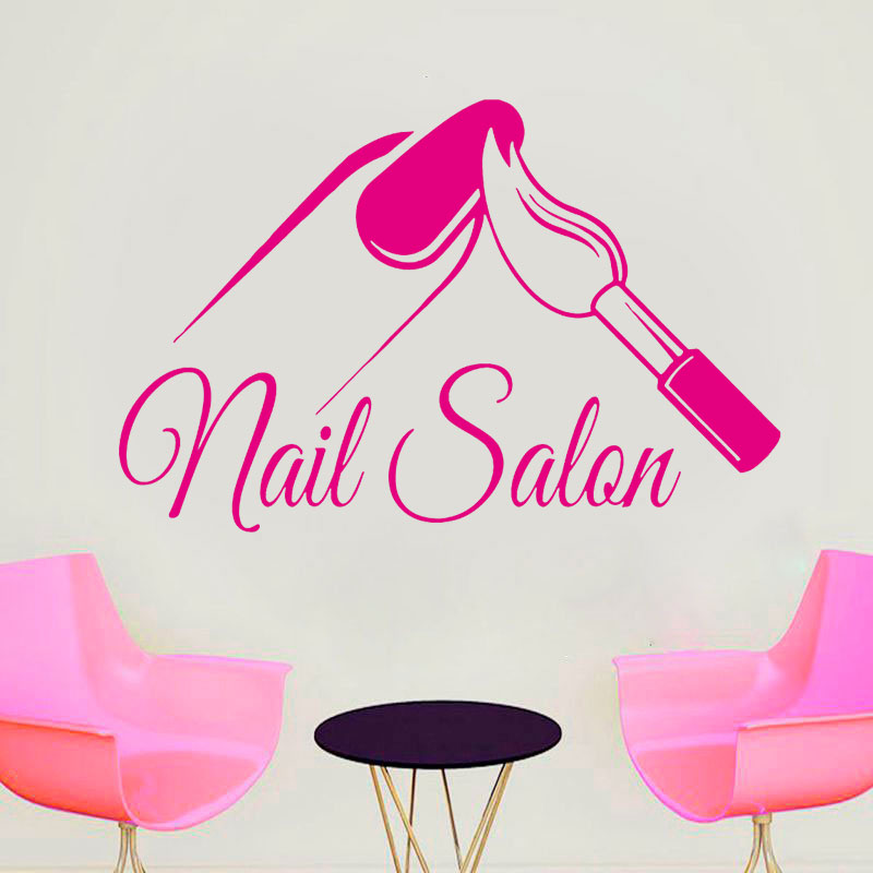 Calcomanía de pared para salón - Interior Design Nail Salon reseña y precio