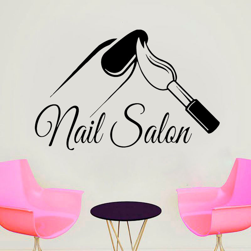 Calcomanía de pared para salón - Interior Design Nail Salon reseña y precio