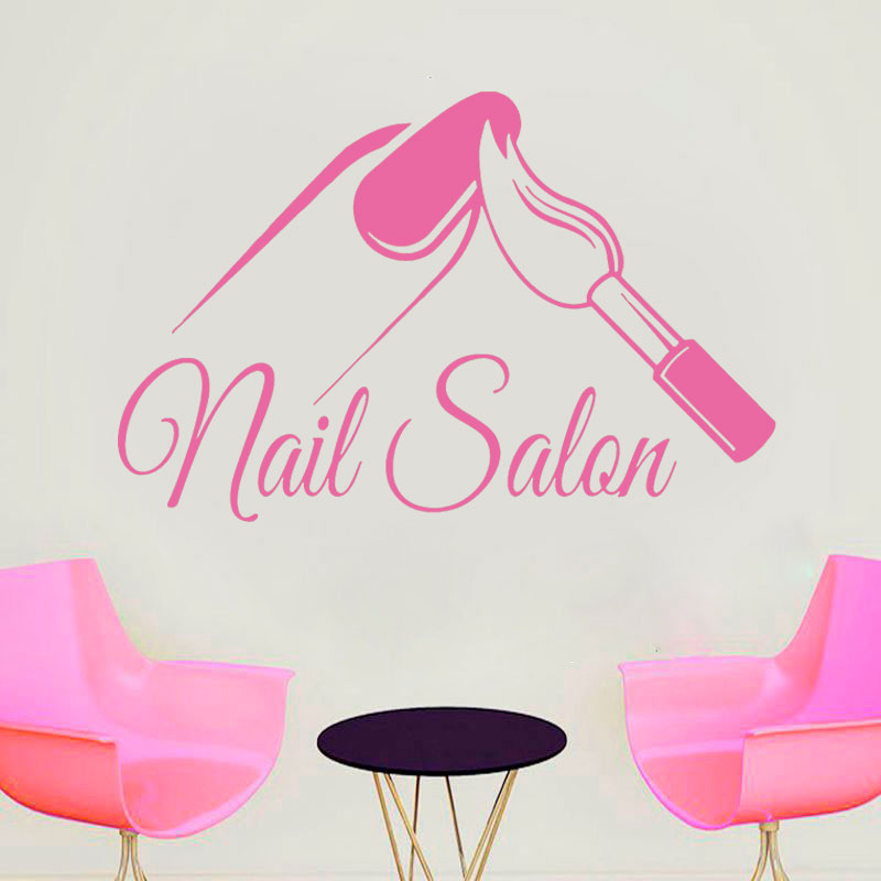 Calcomanía de pared para salón - Interior Design Nail Salon reseña y precio