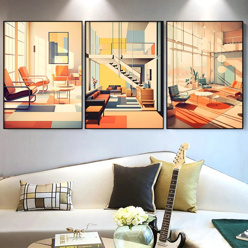 Póster Arquitectónico Vintage  - Interior Design Layout reseña y precio