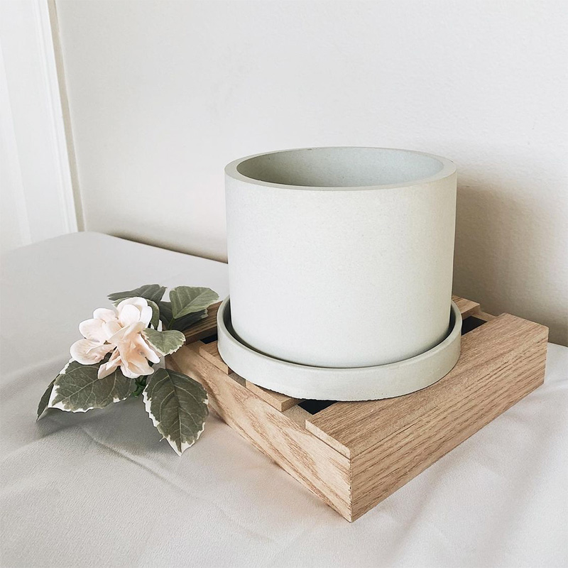 Maceta de flores redonda grand - Terrazzo Pot Cement reseña y precio