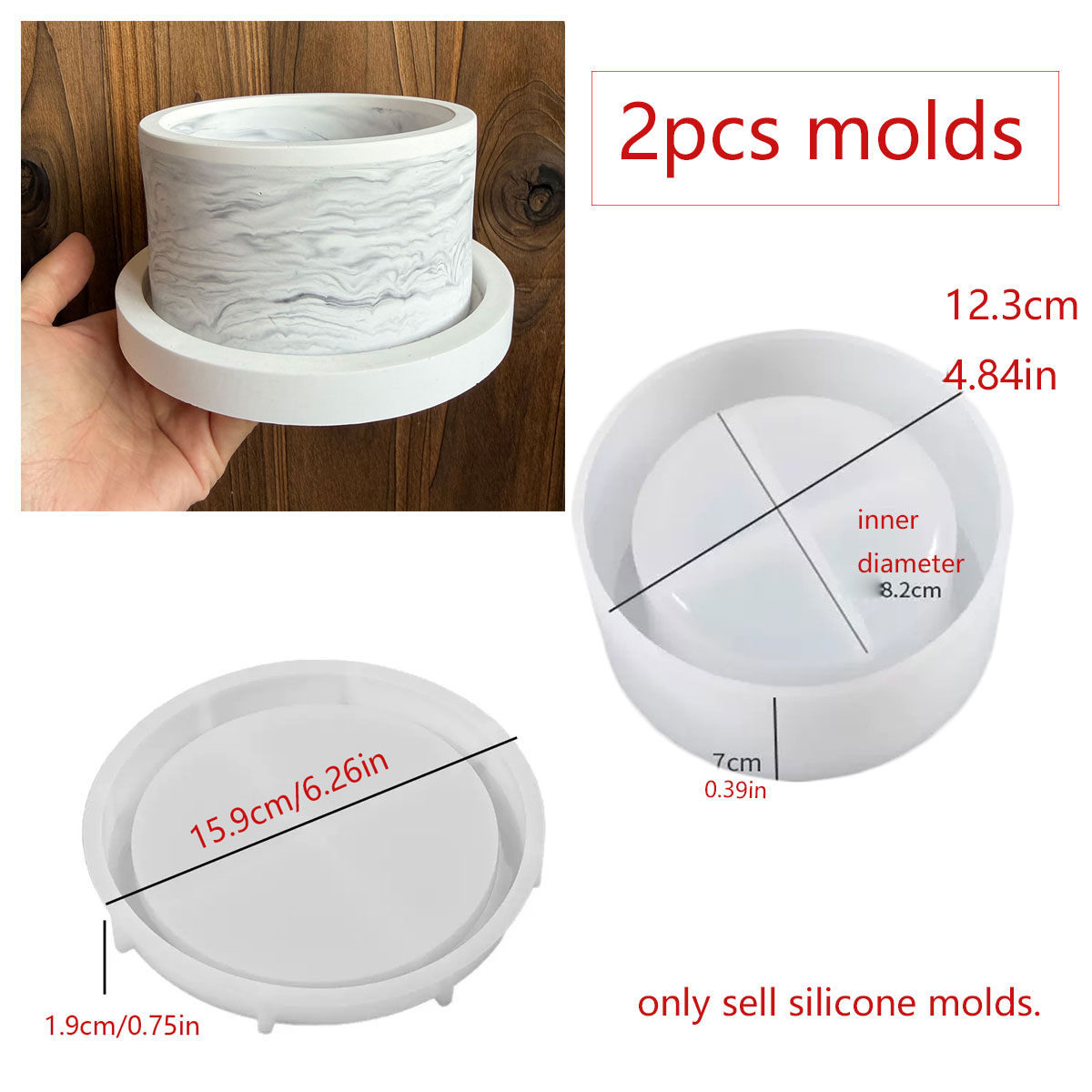 Molde Grande de Silicona para  - Terrazzo Pot Cement reseña y precio