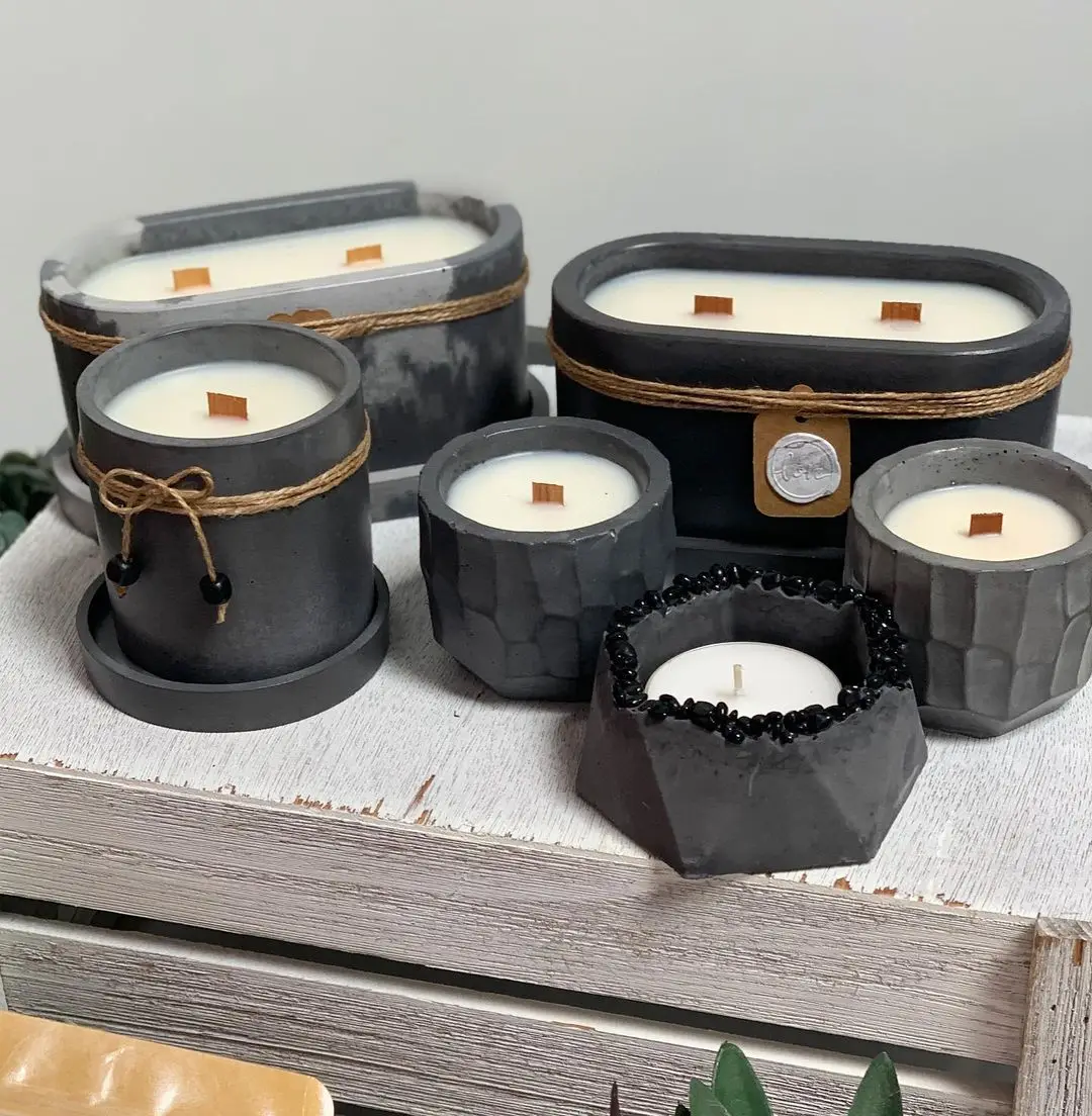 Recipiente para velas de hormi - Terrazzo Pot Cement reseña y precio