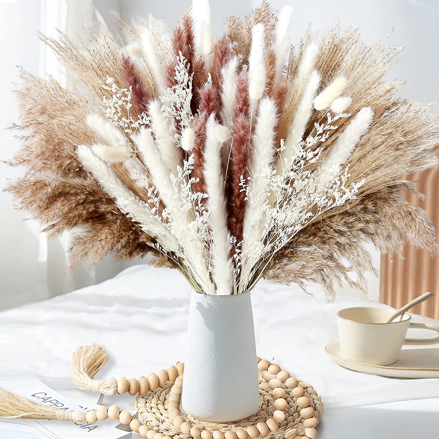 Decoración de mesa para el hog - Dried Pampas Bundle reseña y precio