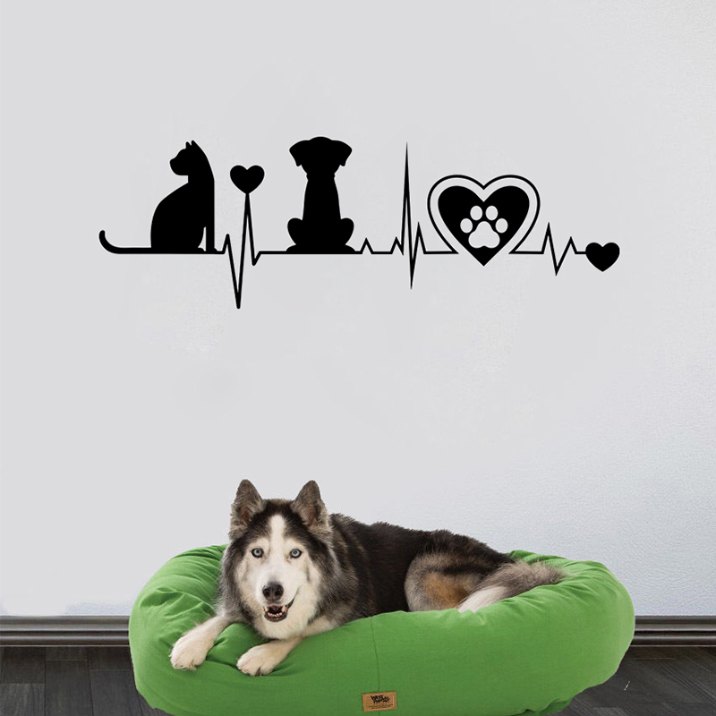 Silueta de perro y gato, pegat - Interior Design Magazine reseña y precio