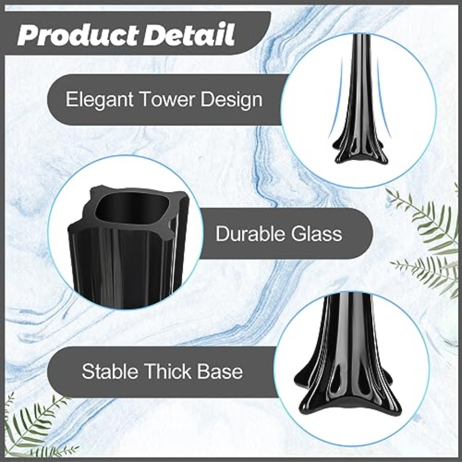 Centros de mesa de vidrio negr - Fluted Vase Tall reseña y precio